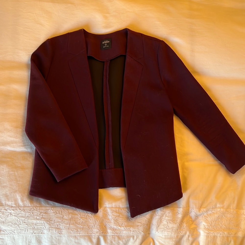 Kate Spade Saturday Purple XS Women’s Collarless Jacket Unlined
